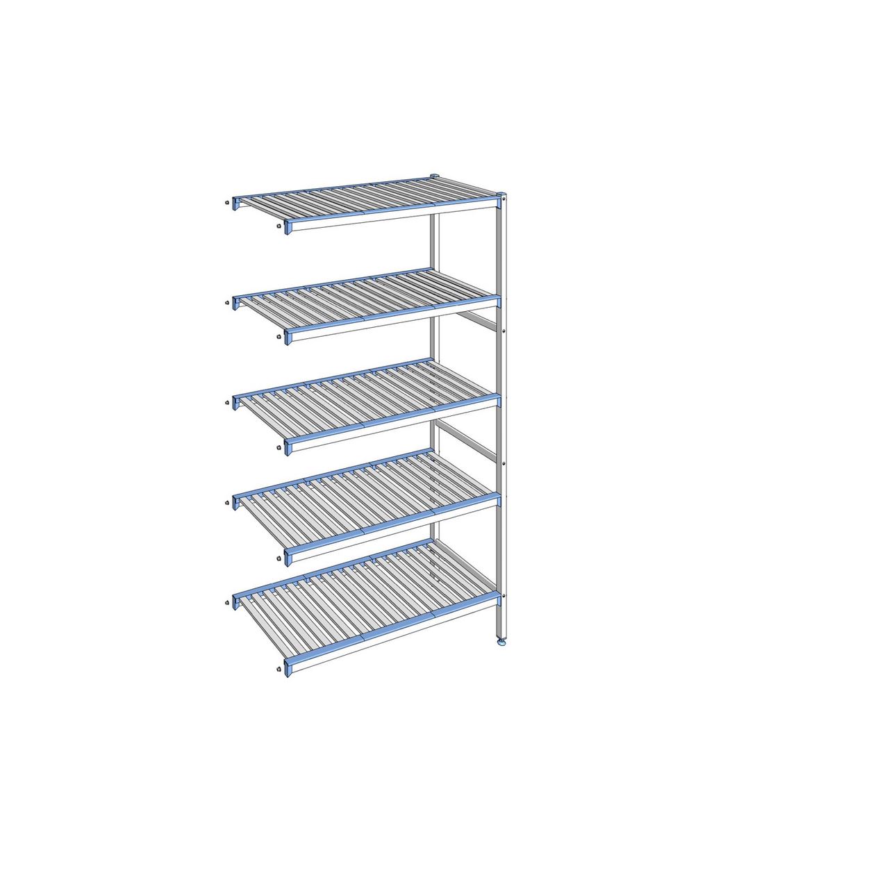 Rayonnage à clayettes amovibles 5 niveaux aluminium 205 x 115.1 x 50 cm Tournus - ACN1151