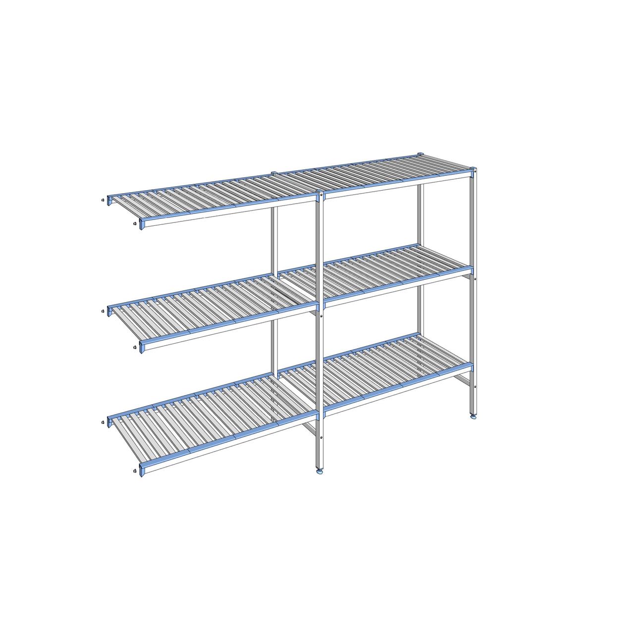 Rayonnage à clayettes amovibles 3 niveaux aluminium 175 x 259.3 x 50 cm Tournus - ACD2593