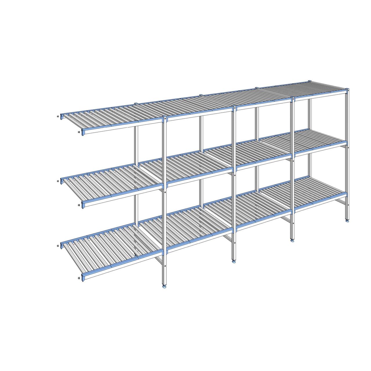 Rayonnage à clayettes amovibles 3 niveaux aluminium 175 x 387.1 x 56 cm Tournus - ACG3871
