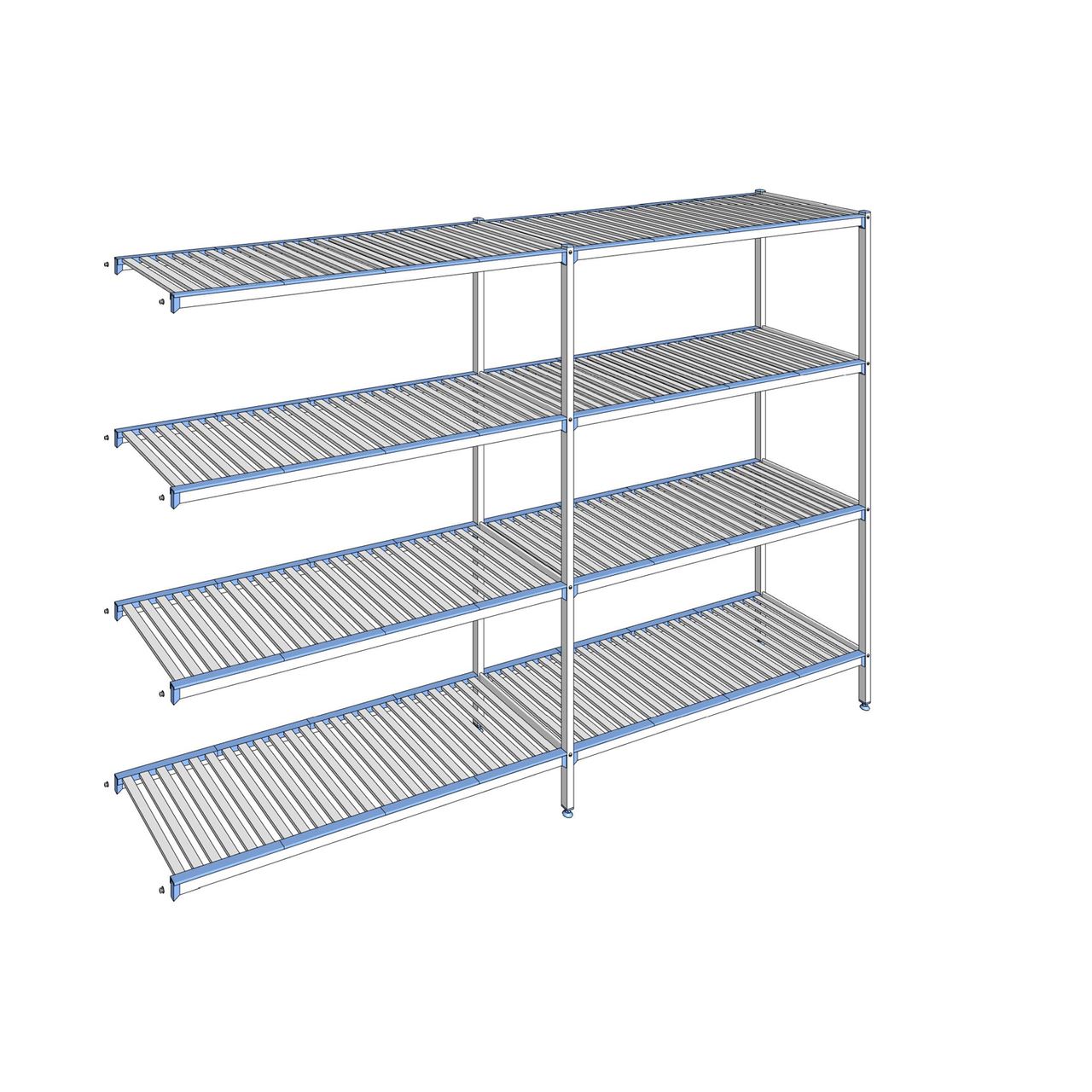 Rayonnage à clayettes amovibles 4 niveaux aluminium 205 x 309.5 x 56 cm Tournus - ACP3095