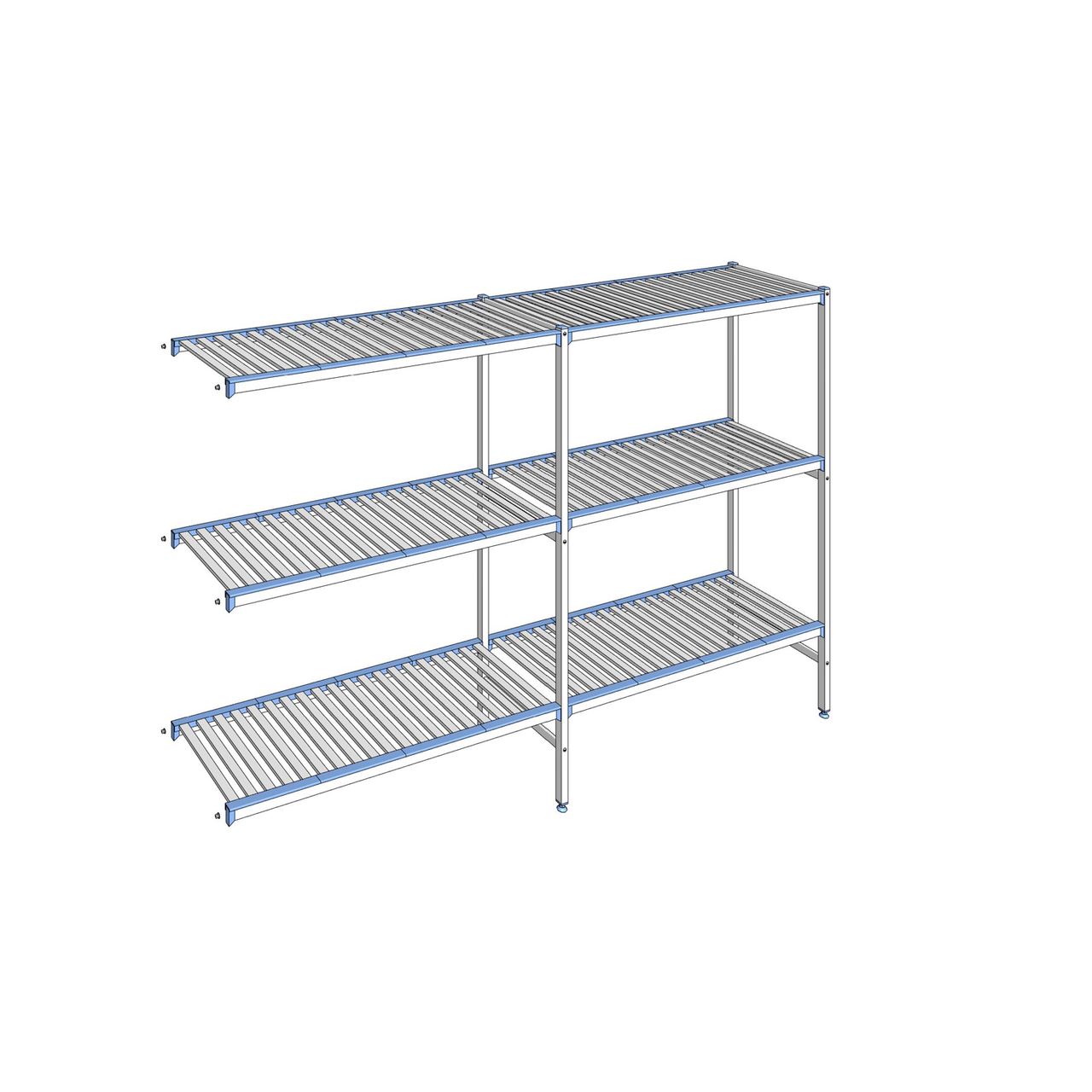 Rayonnage à clayettes amovibles 3 niveaux aluminium 175 x 269.5 x 50 cm Tournus - ACD2695