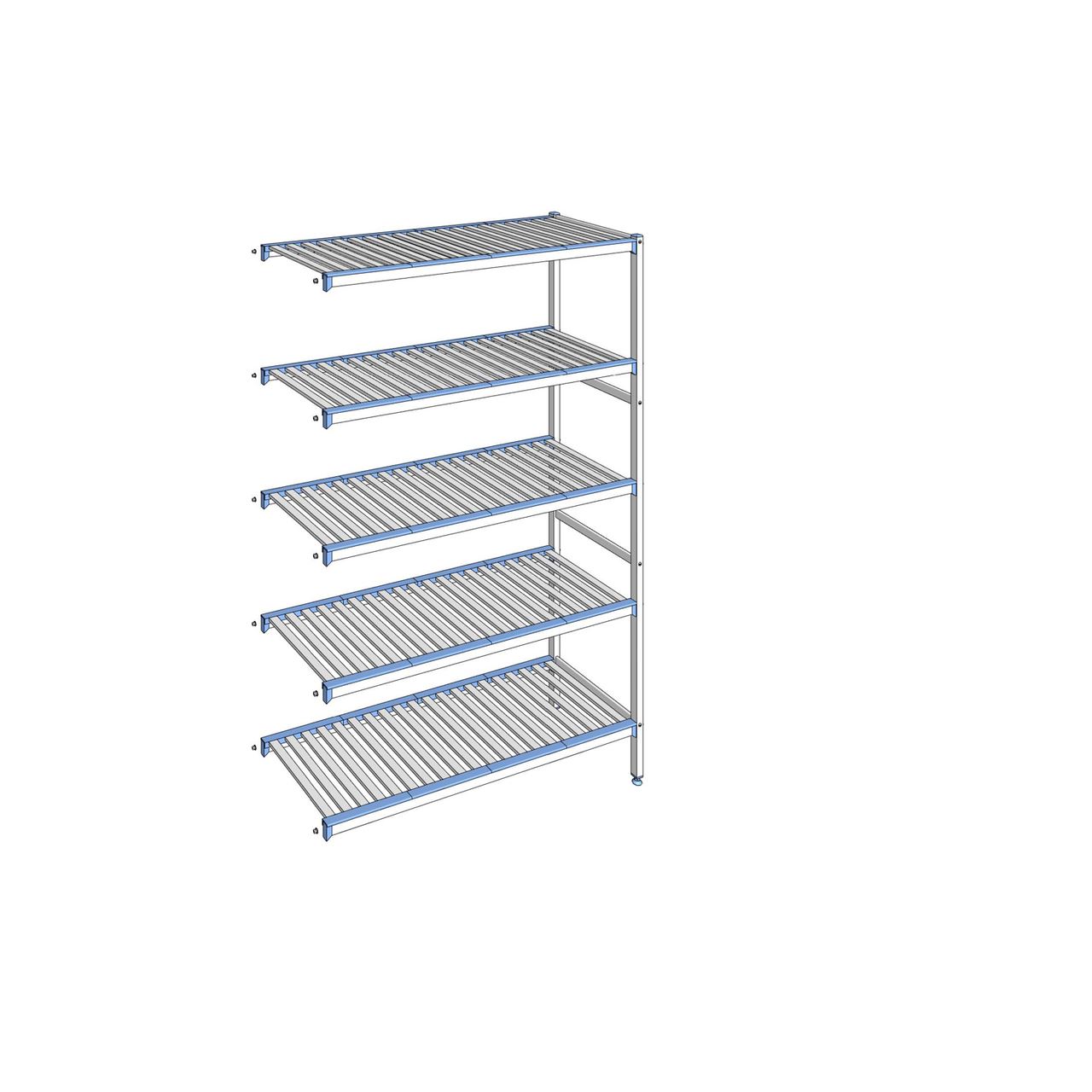 Rayonnage à clayettes amovibles 5 niveaux aluminium 205 x 135.3 x 50 cm Tournus - ACN1353