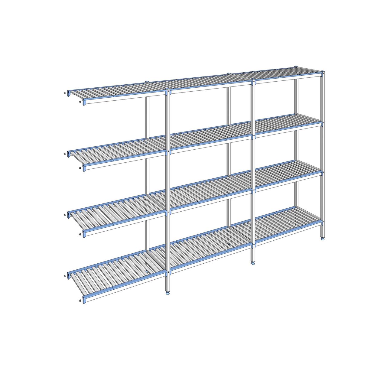 Rayonnage à clayettes amovibles 4 niveaux aluminium 205 x 323.1 x 40 cm Tournus - ACJ3231