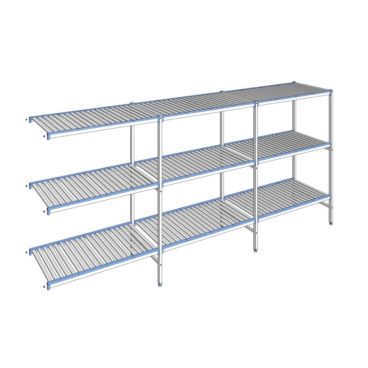 Rayonnage à clayettes amovibles 3 niveaux aluminium 175 x 393.5 x 56 cm Tournus - ACG3935