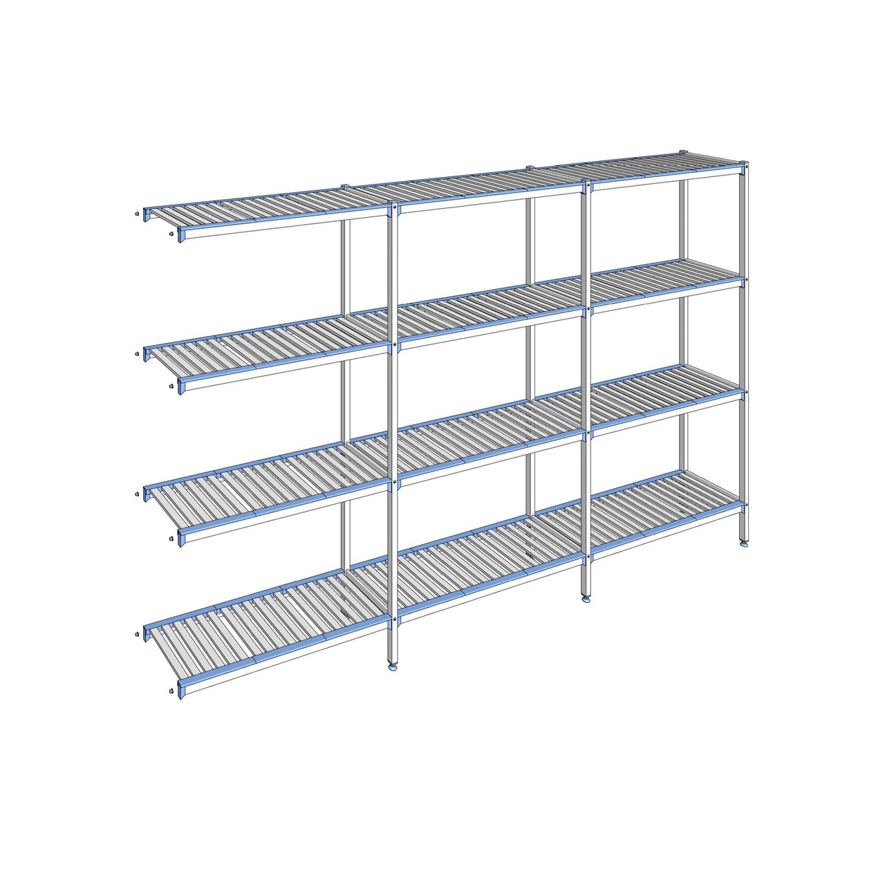 Rayonnage à clayettes amovibles 4 niveaux aluminium 205 x 333.1 x 40 cm Tournus - ACJ3331
