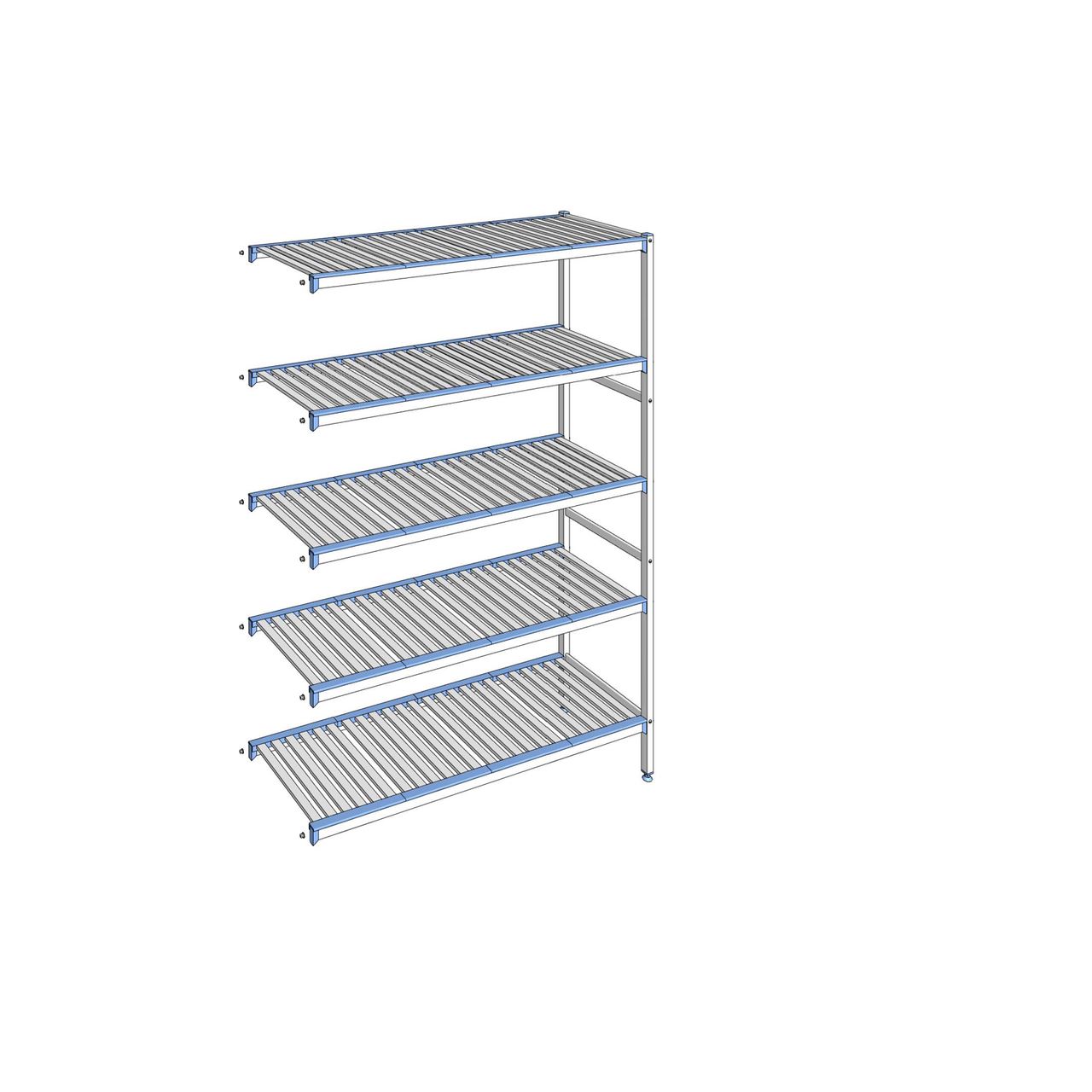 Rayonnage à clayettes amovibles 5 niveaux aluminium 205 x 145.3 x 50 cm Tournus - ACN1453