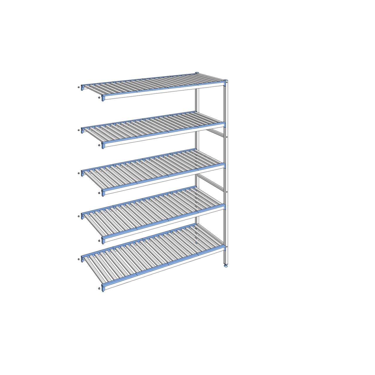 Rayonnage à clayettes amovibles 5 niveaux aluminium 205 x 155.3 x 50 cm Tournus - ACN1553