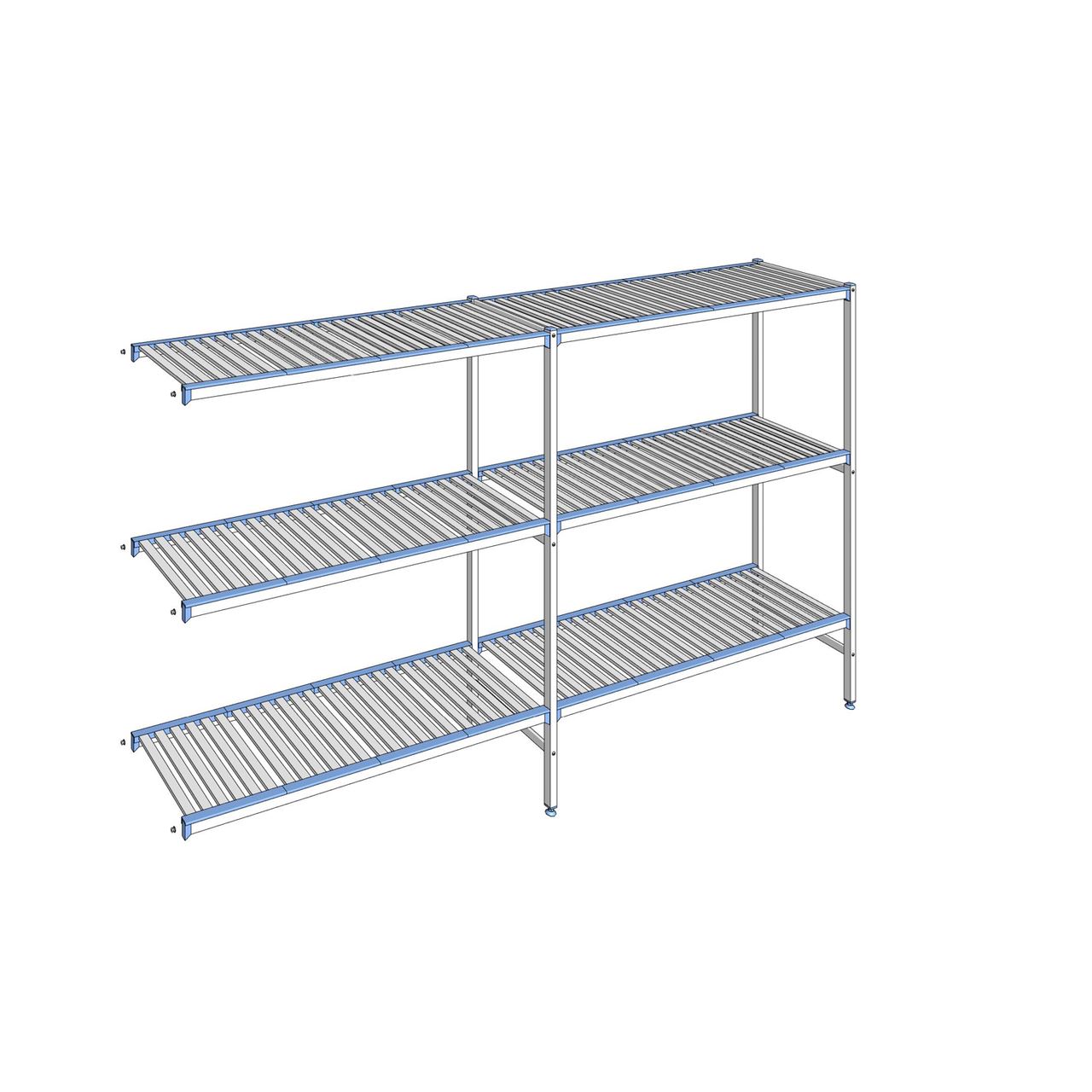 Rayonnage à clayettes amovibles 3 niveaux aluminium 175 x 299.5 x 50 cm Tournus - ACD2995