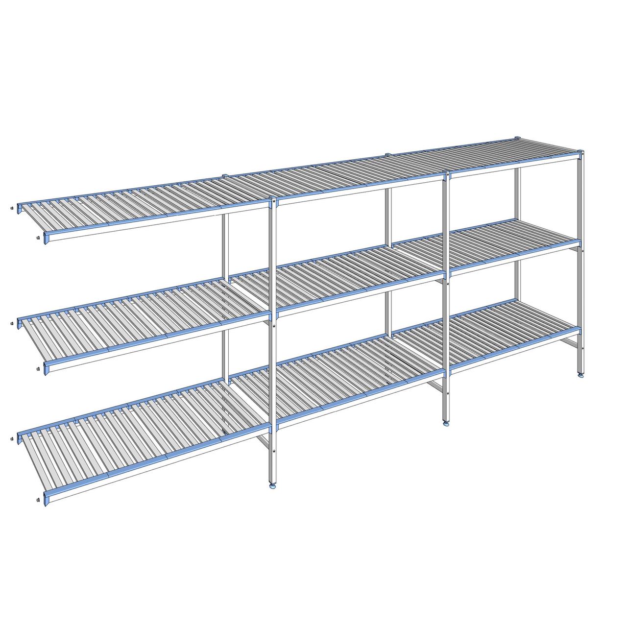 Rayonnage à clayettes amovibles 3 niveaux aluminium 175 x 433.7 x 56 cm Tournus - ACG4337