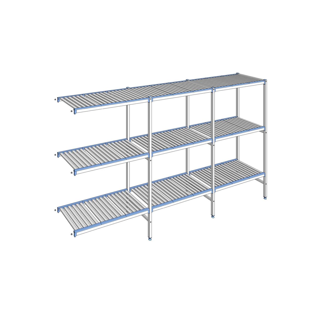 Rayonnage à clayettes amovibles 3 niveaux aluminium 175 x 313.1 x 50 cm Tournus - ACD3131