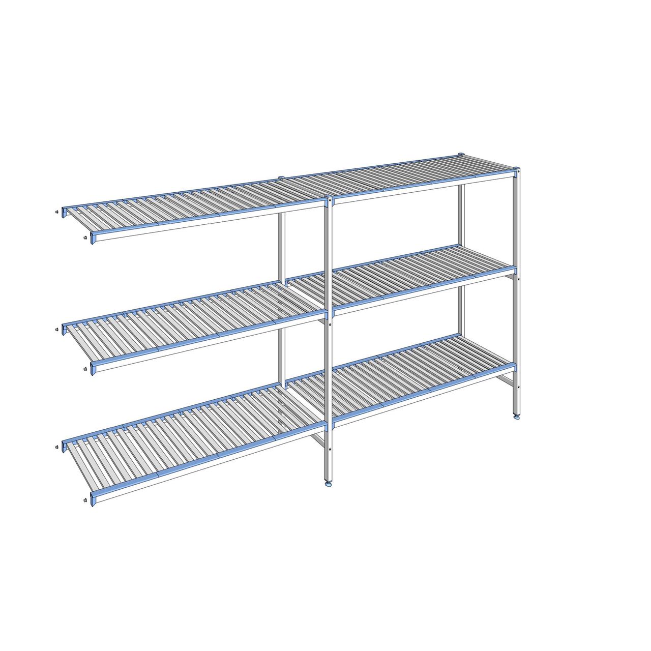 Rayonnage à clayettes amovibles 3 niveaux aluminium 175 x 319.5 x 50 cm Tournus - ACD3195