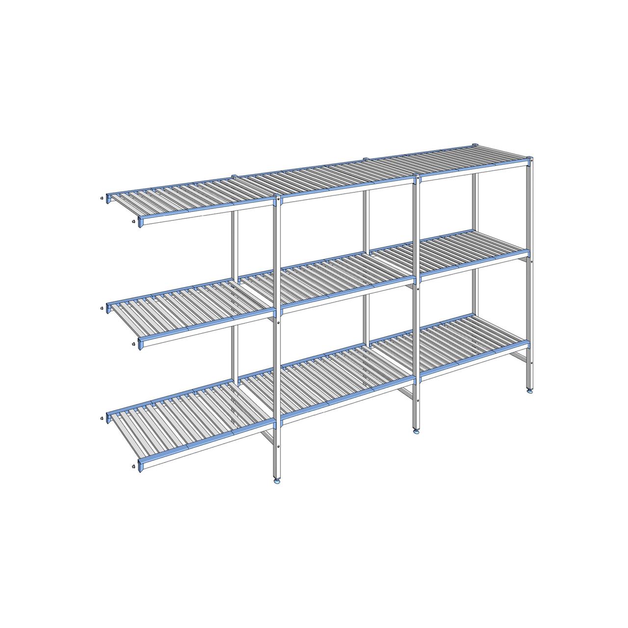 Rayonnage à clayettes amovibles 3 niveaux aluminium 175 x 323.1 x 50 cm Tournus - ACD3231