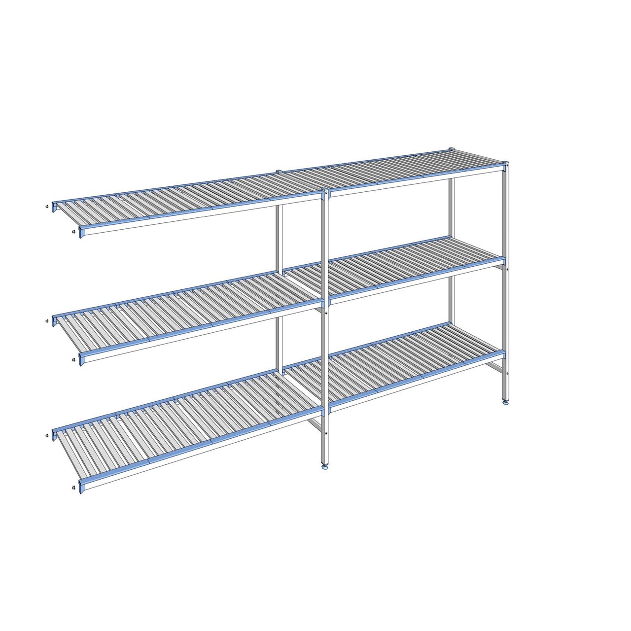 Rayonnage à clayettes amovibles 3 niveaux aluminium 175 x 329.5 x 50 cm Tournus - ACD3295