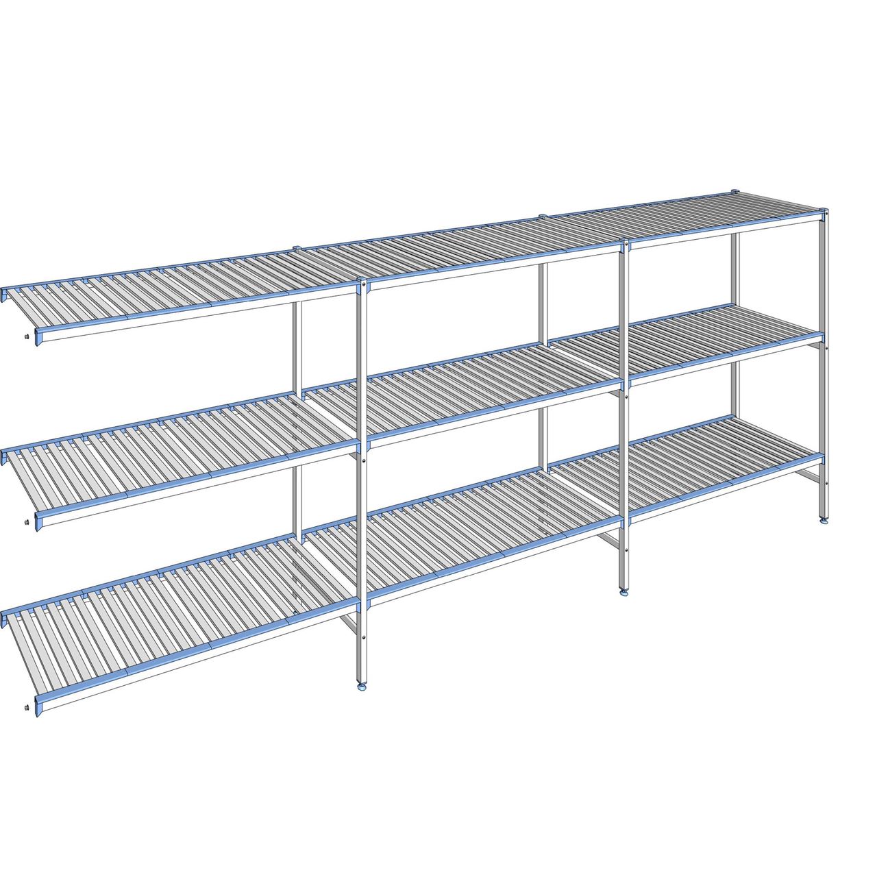Rayonnage à clayettes amovibles 3 niveaux aluminium 175 x 453.7 x 56 cm Tournus - ACG4537