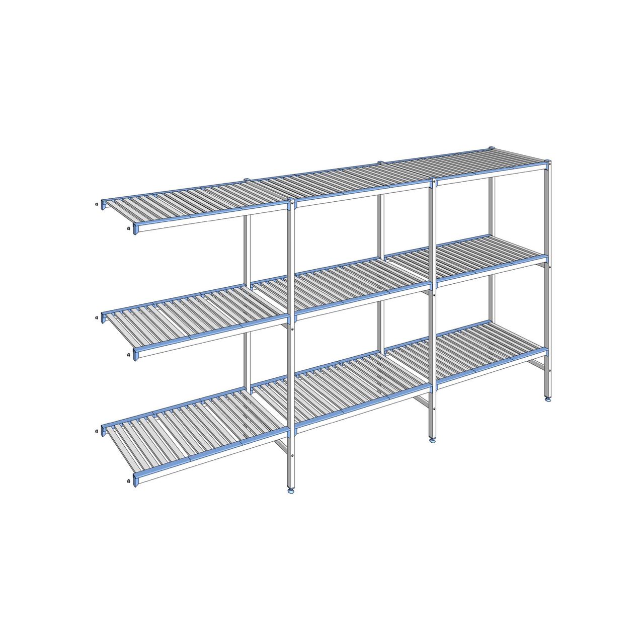 Rayonnage à clayettes amovibles 3 niveaux aluminium 175 x 333.1 x 50 cm Tournus - ACD3331