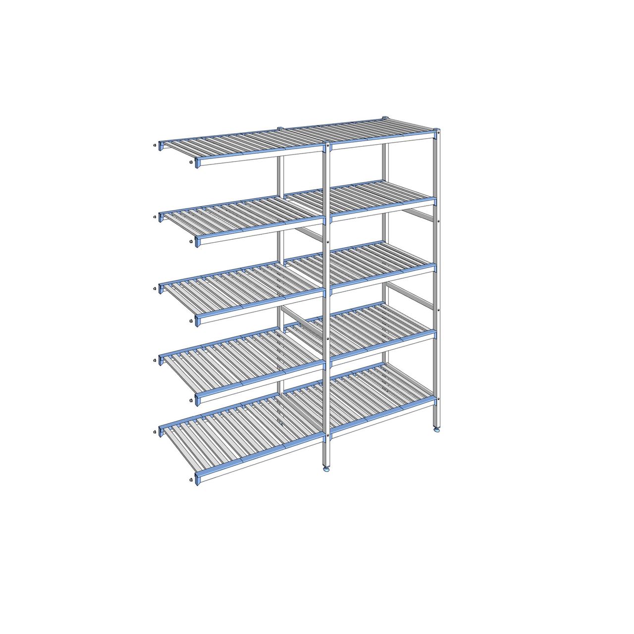 Rayonnage à clayettes amovibles 5 niveaux aluminium 205 x 189.1 x 50 cm Tournus - ACN1891