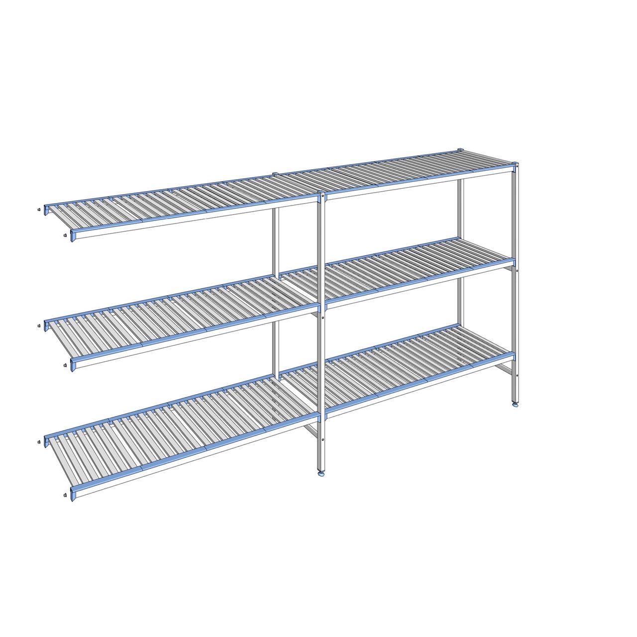 Rayonnage à clayettes amovibles 3 niveaux aluminium 175 x 339.7 x 50 cm Tournus - ACD3397