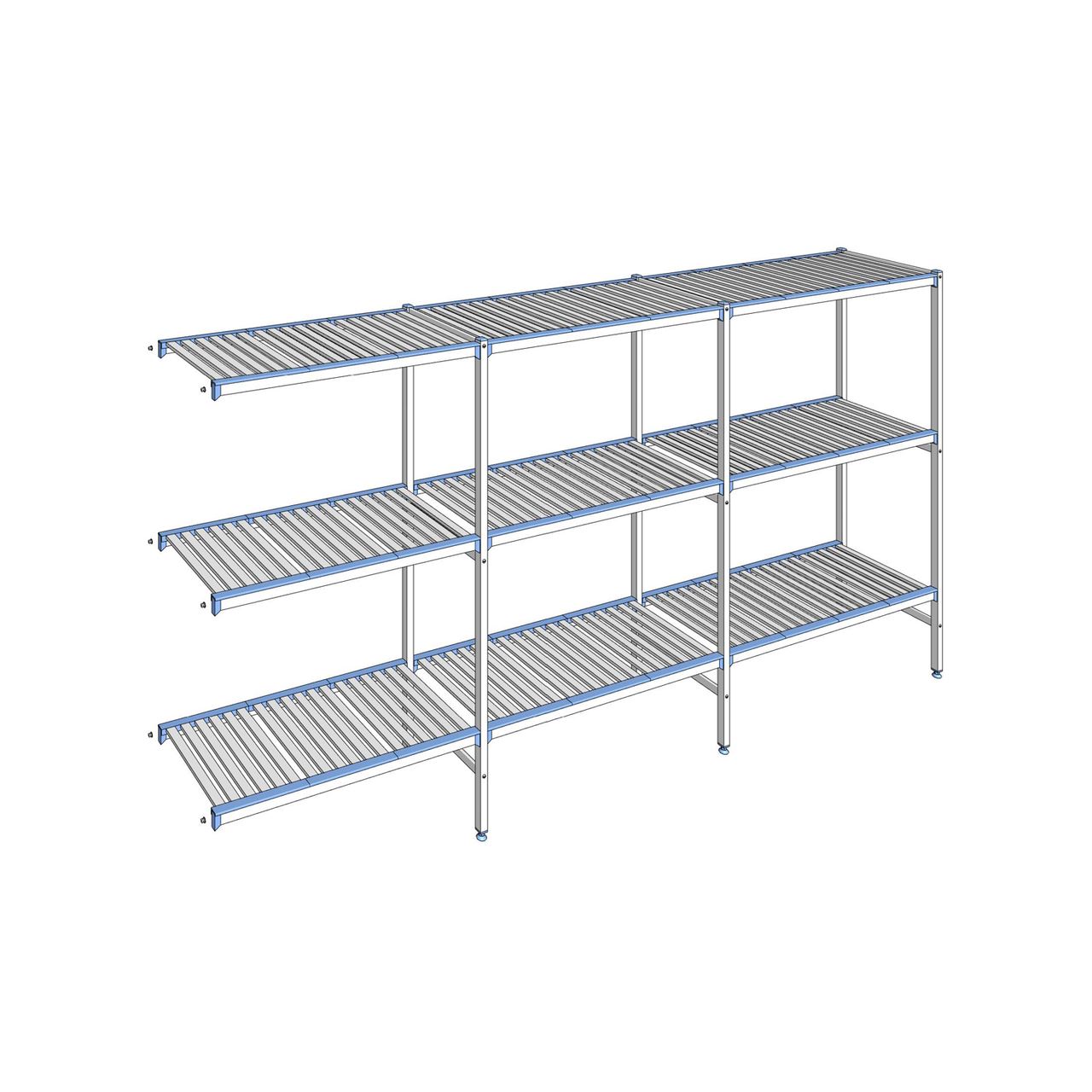 Rayonnage à clayettes amovibles 3 niveaux aluminium 175 x 343.1 x 50 cm Tournus - ACD3431