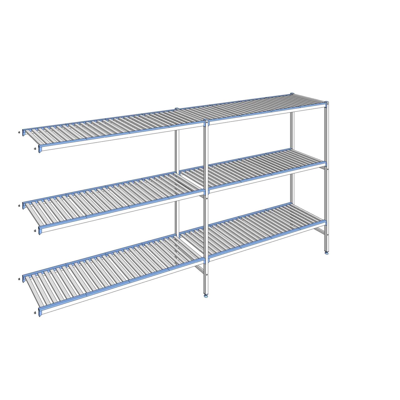 Rayonnage à clayettes amovibles 3 niveaux aluminium 175 x 349.9 x 50 cm Tournus - ACD3499