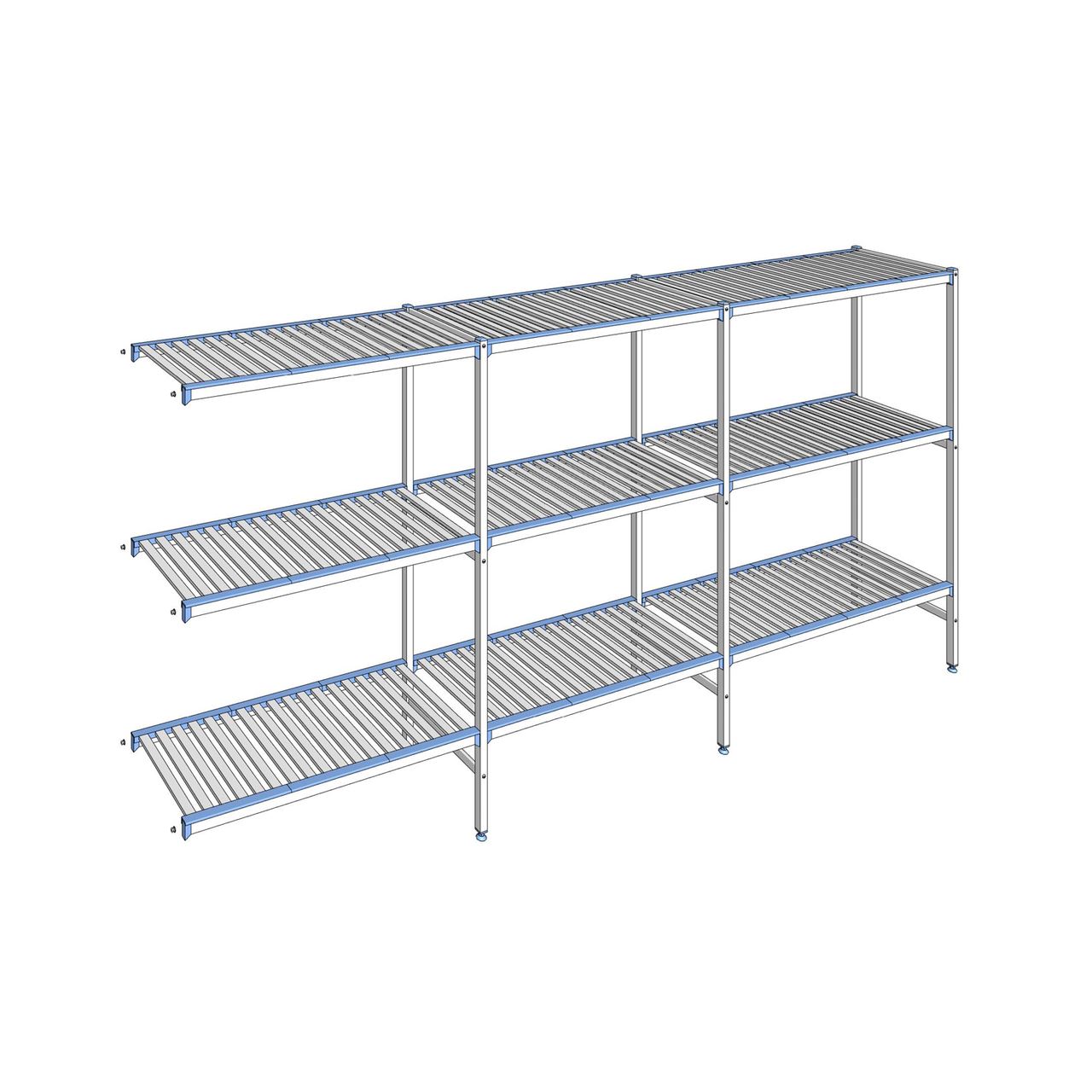 Rayonnage à clayettes amovibles 3 niveaux aluminium 175 x 363.3 x 50 cm Tournus - ACD3633