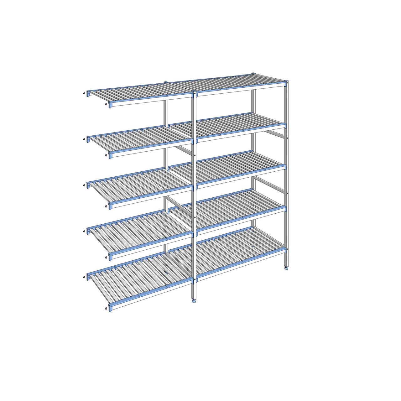 Rayonnage à clayettes amovibles 5 niveaux aluminium 205 x 219.1 x 50 cm Tournus - ACN2191