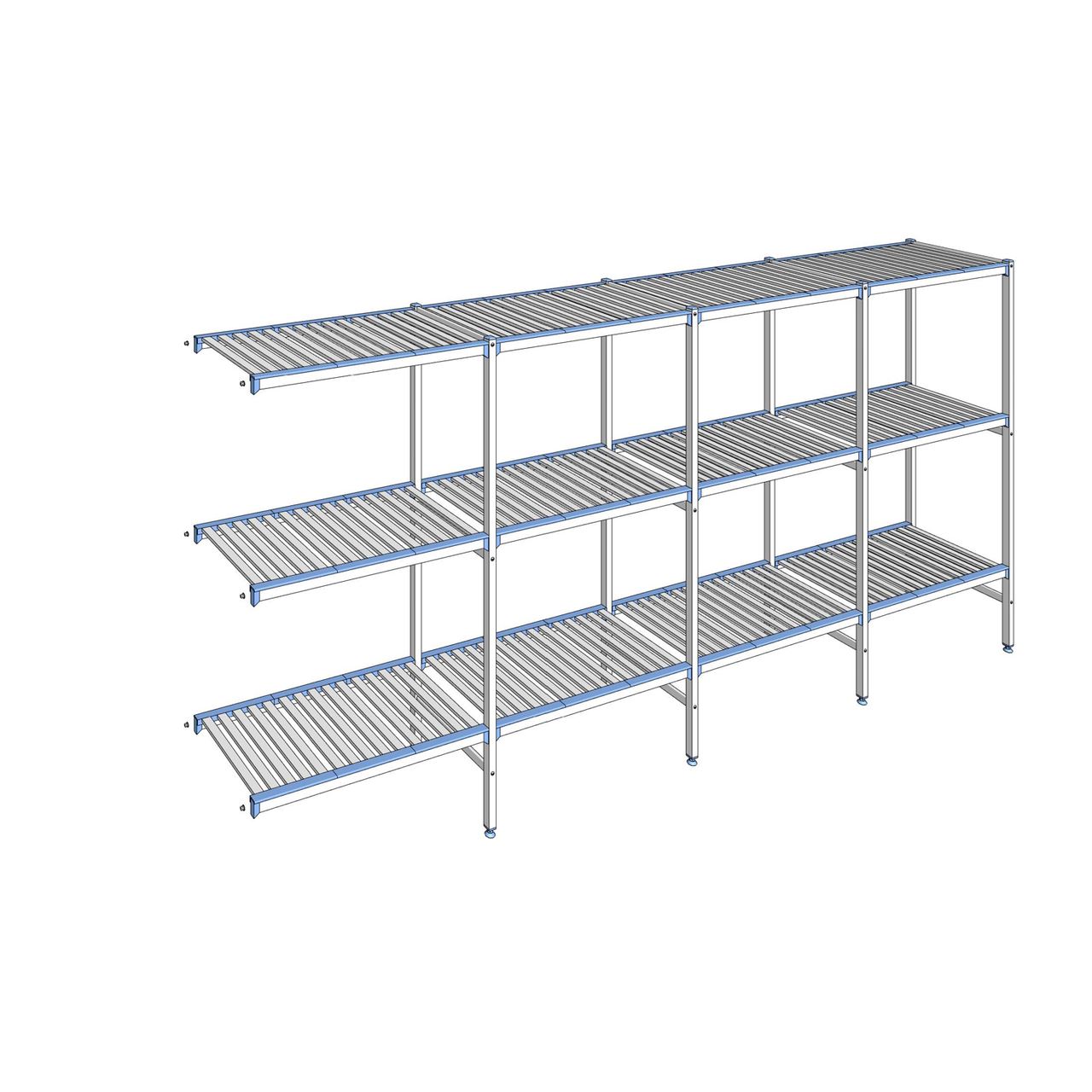 Rayonnage à clayettes amovibles 3 niveaux aluminium 175 x 377.1 x 50 cm Tournus - ACD3771
