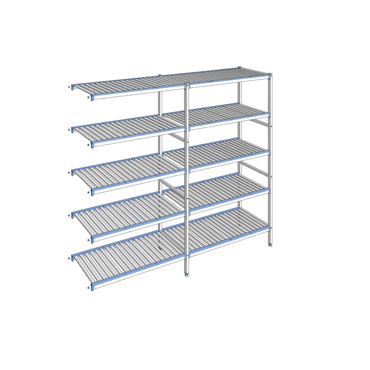 Rayonnage à clayettes amovibles 5 niveaux aluminium 205 x 239.1 x 50 cm Tournus - ACN2391