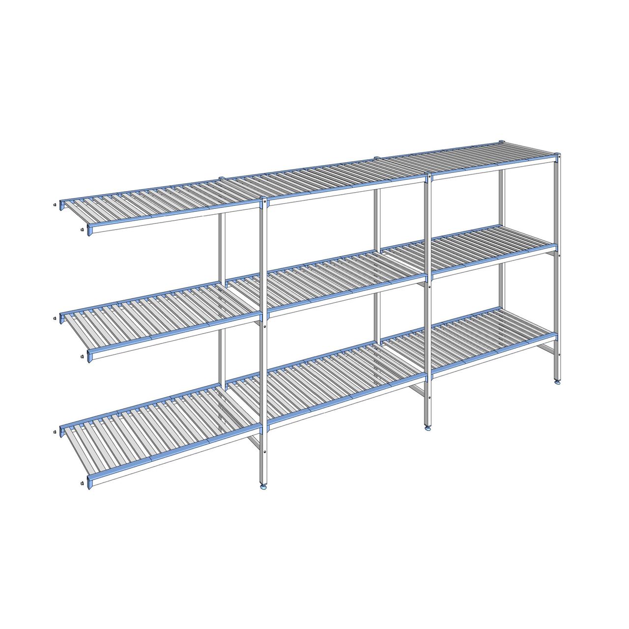 Rayonnage à clayettes amovibles 3 niveaux aluminium 175 x 383.5 x 50 cm Tournus - ACD3835