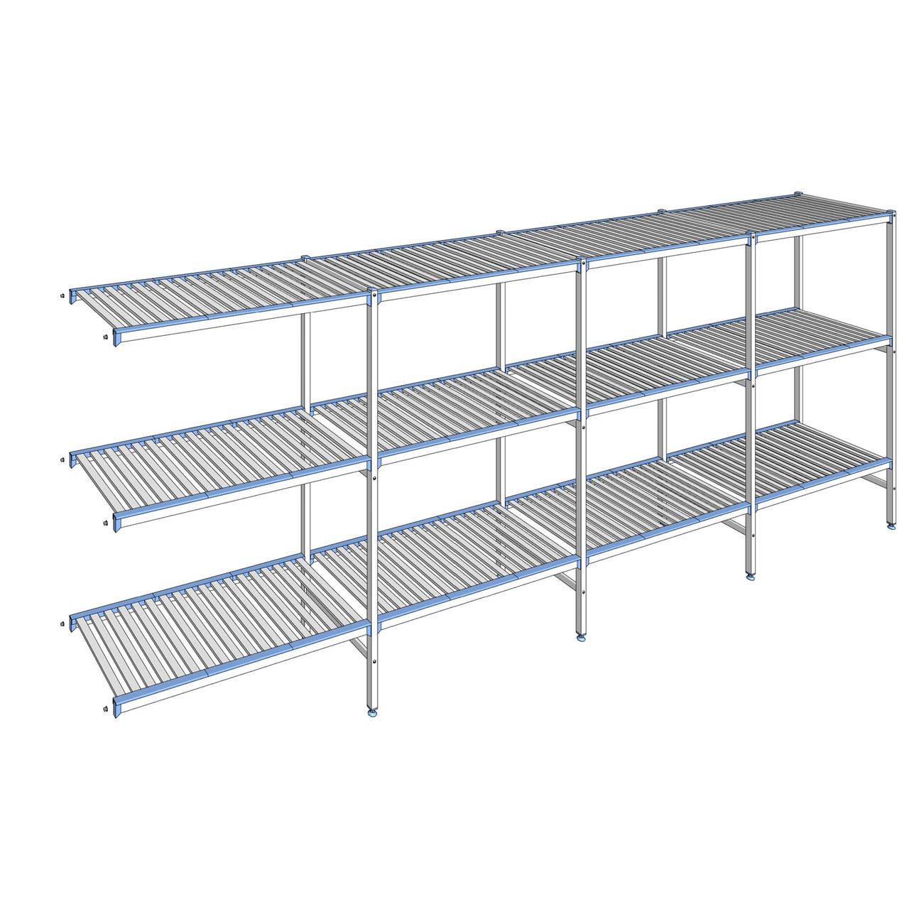 Rayonnage à clayettes amovibles 3 niveaux aluminium 175 x 457.1 x 56 cm Tournus - ACG4571