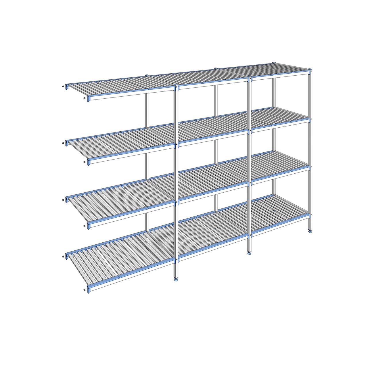 Rayonnage à clayettes amovibles 4 niveaux aluminium 205 x 313.1 x 56 cm Tournus - ACP3131