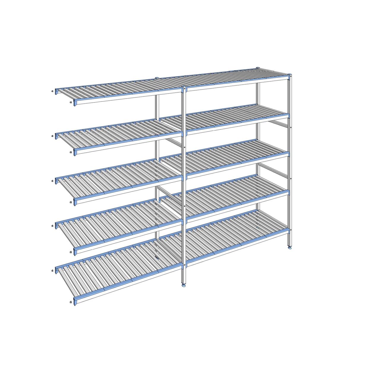 Rayonnage à clayettes amovibles 5 niveaux aluminium 205 x 279.3 x 50 cm Tournus - ACN2793