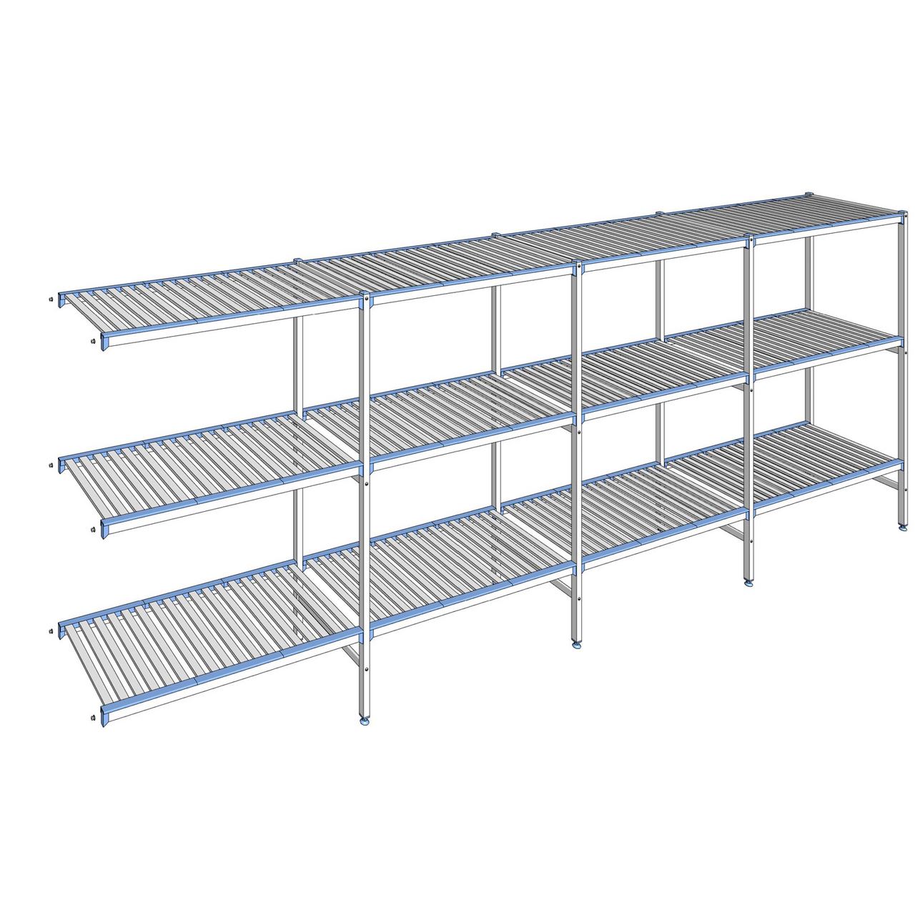 Rayonnage à clayettes amovibles 3 niveaux aluminium 175 x 467.1 x 56 cm Tournus - ACG4671