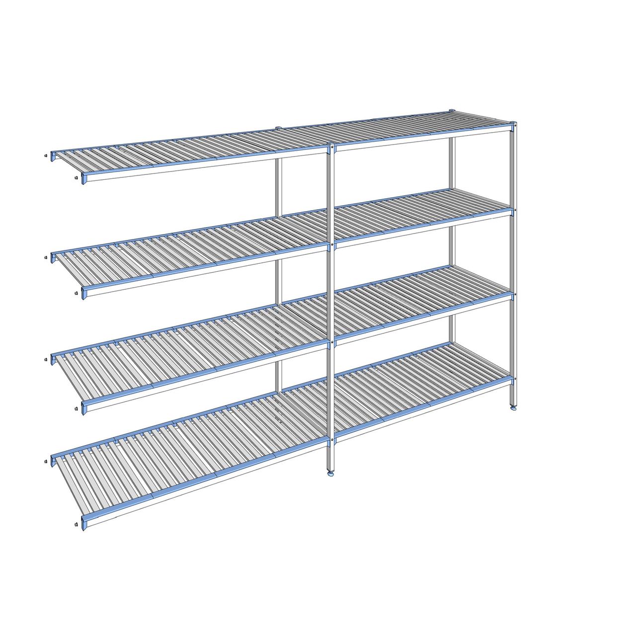Rayonnage à clayettes amovibles 4 niveaux aluminium 205 x 329.5 x 56 cm Tournus - ACP3295
