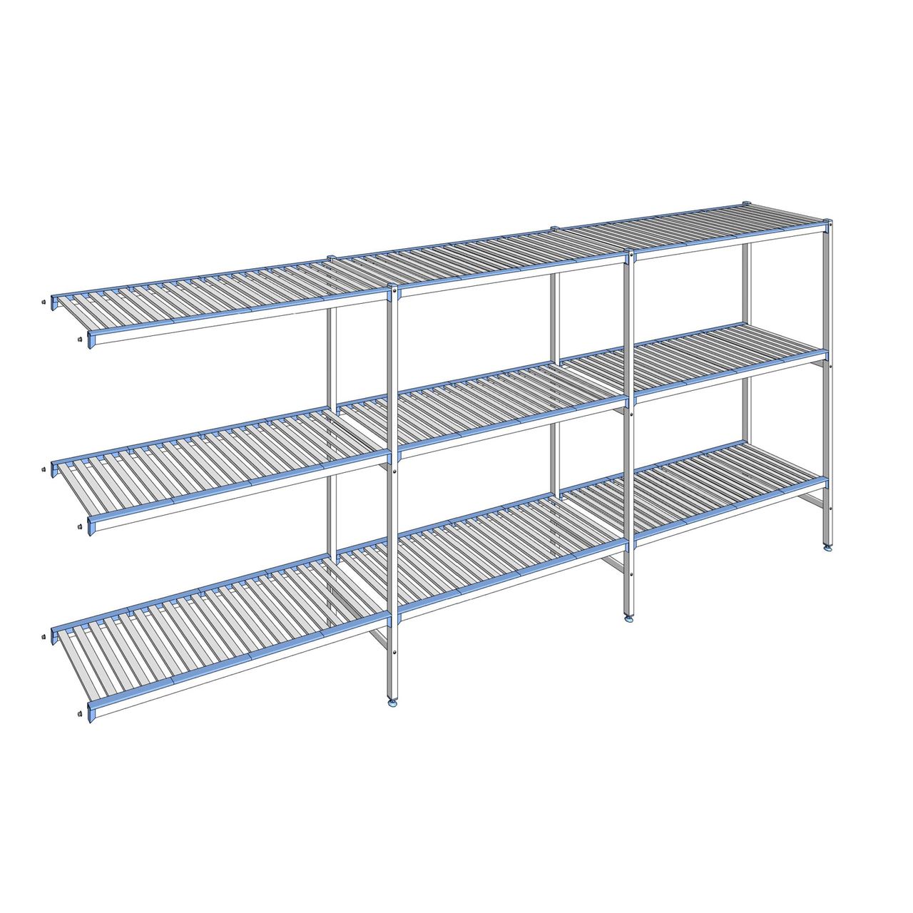 Rayonnage à clayettes amovibles 3 niveaux aluminium 175 x 413.7 x 50 cm Tournus - ACD4137