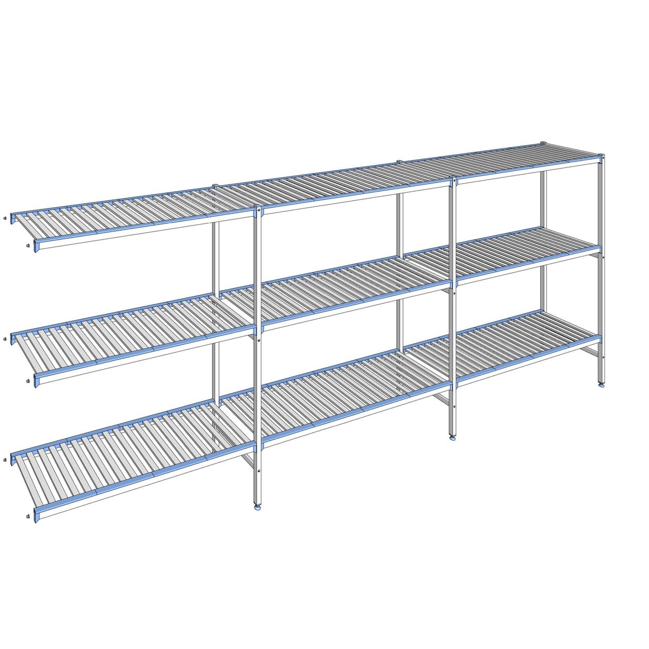 Rayonnage à clayettes amovibles 3 niveaux aluminium 175 x 443.7 x 50 cm Tournus - ACD4437