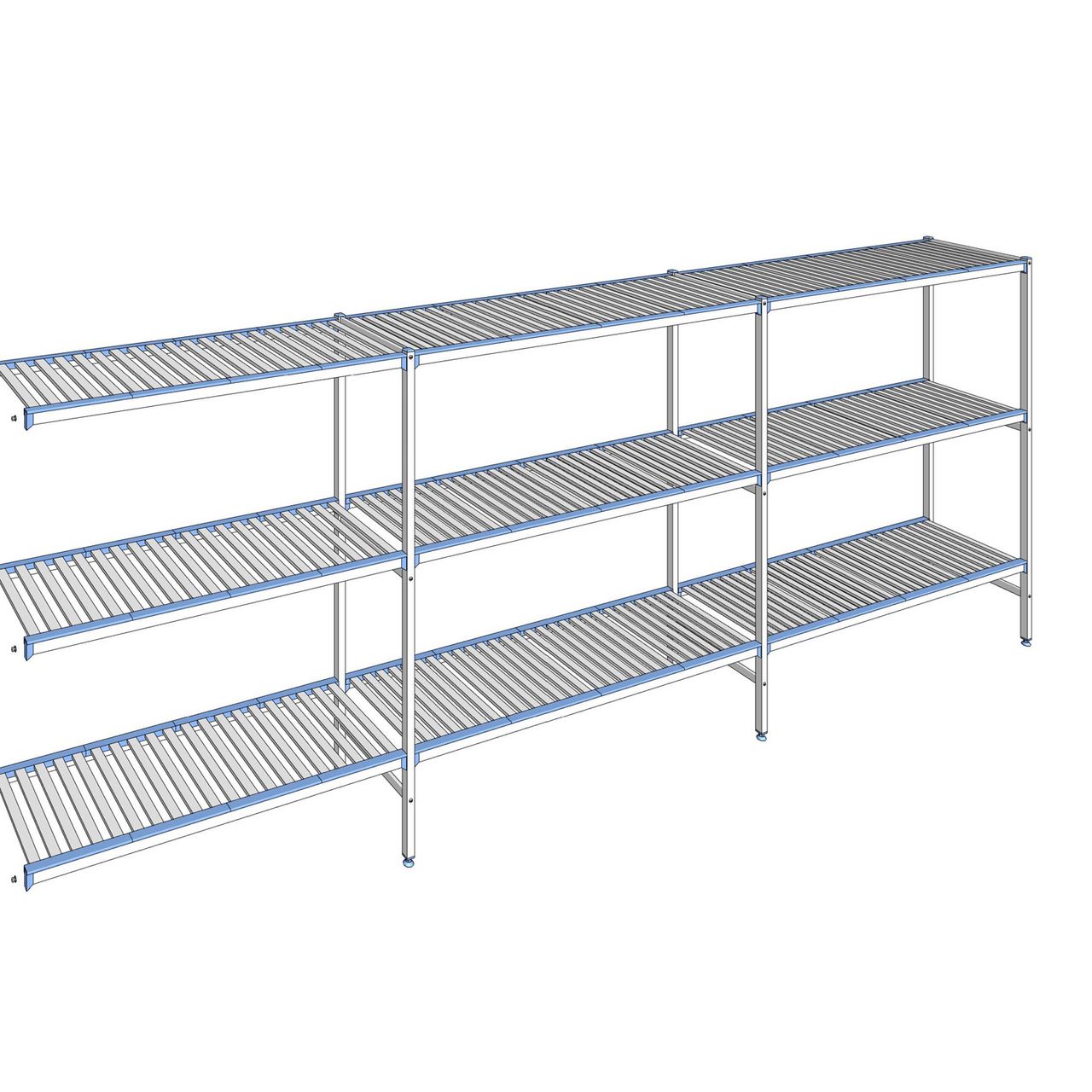 Rayonnage à clayettes amovibles 3 niveaux aluminium 175 x 463.7 x 50 cm Tournus - ACD4637