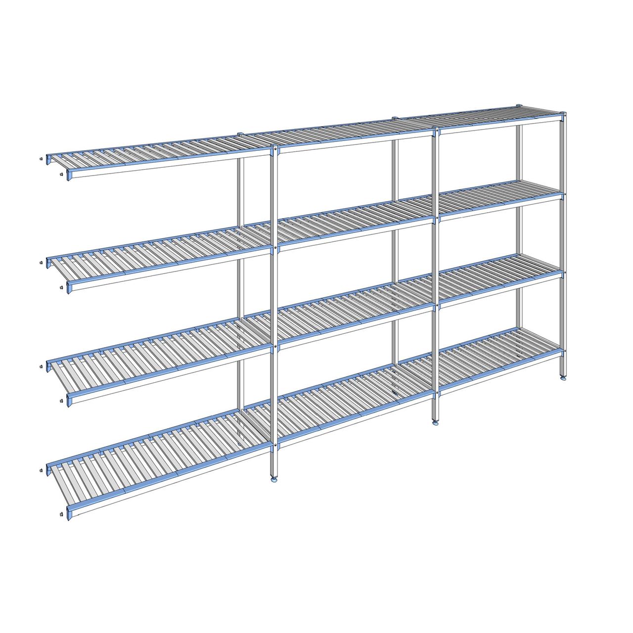 Rayonnage à clayettes amovibles 4 niveaux aluminium 205 x 403.7 x 40 cm Tournus - ACJ4037