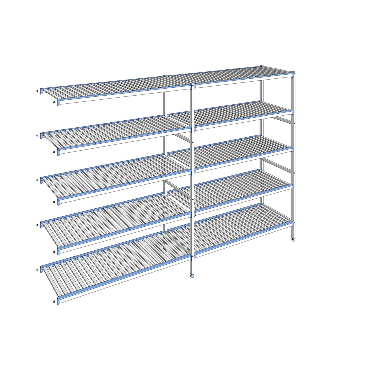 Rayonnage à clayettes amovibles 5 niveaux aluminium 205 x 309.5 x 50 cm Tournus - ACN3095