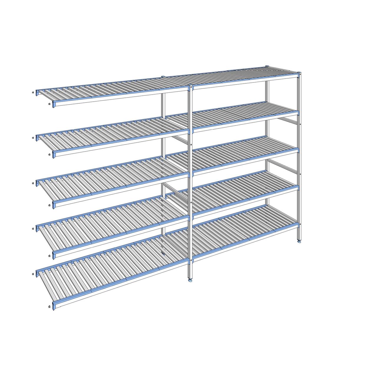 Rayonnage à clayettes amovibles 5 niveaux aluminium 205 x 319.5 x 50 cm Tournus - ACN3195