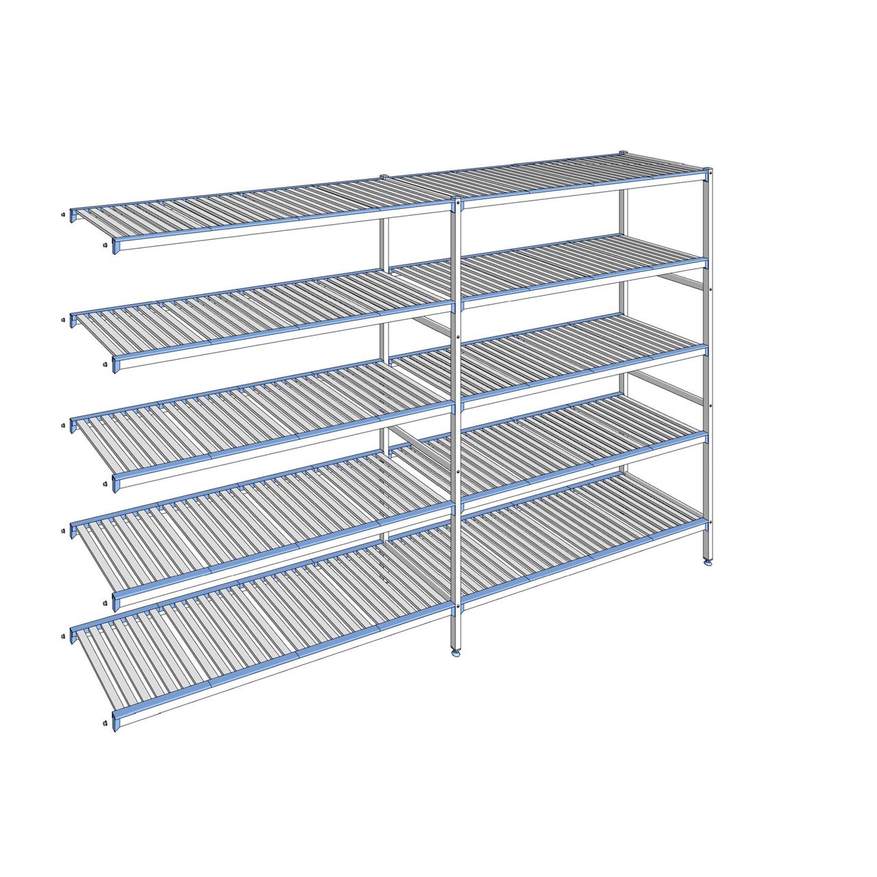 Rayonnage à clayettes amovibles 5 niveaux aluminium 205 x 329.5 x 56 cm Tournus - ACQ3295