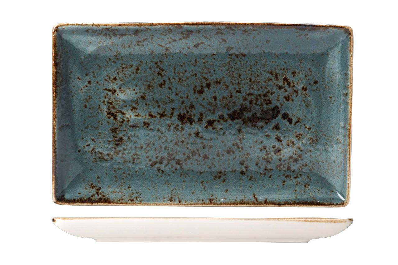 Assiette plate rectangle Craft bleu 27 x 16 cm x 6 Steelite