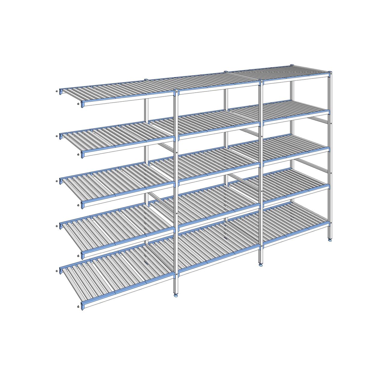 Rayonnage à clayettes amovibles 5 niveaux aluminium 205 x 333.1 x 56 cm Tournus - ACQ3331