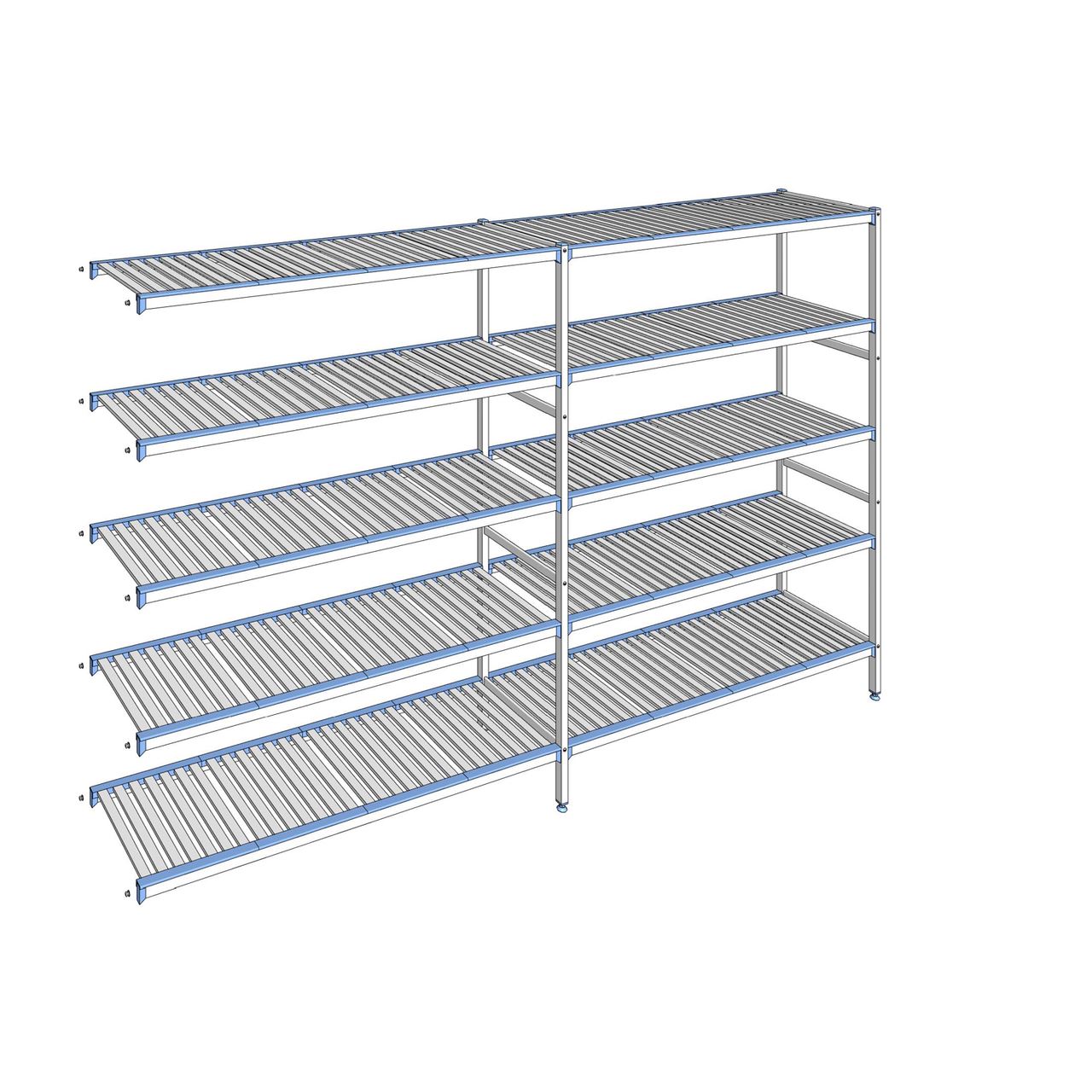 Rayonnage à clayettes amovibles 5 niveaux aluminium 205 x 329.5 x 50 cm Tournus - ACN3295