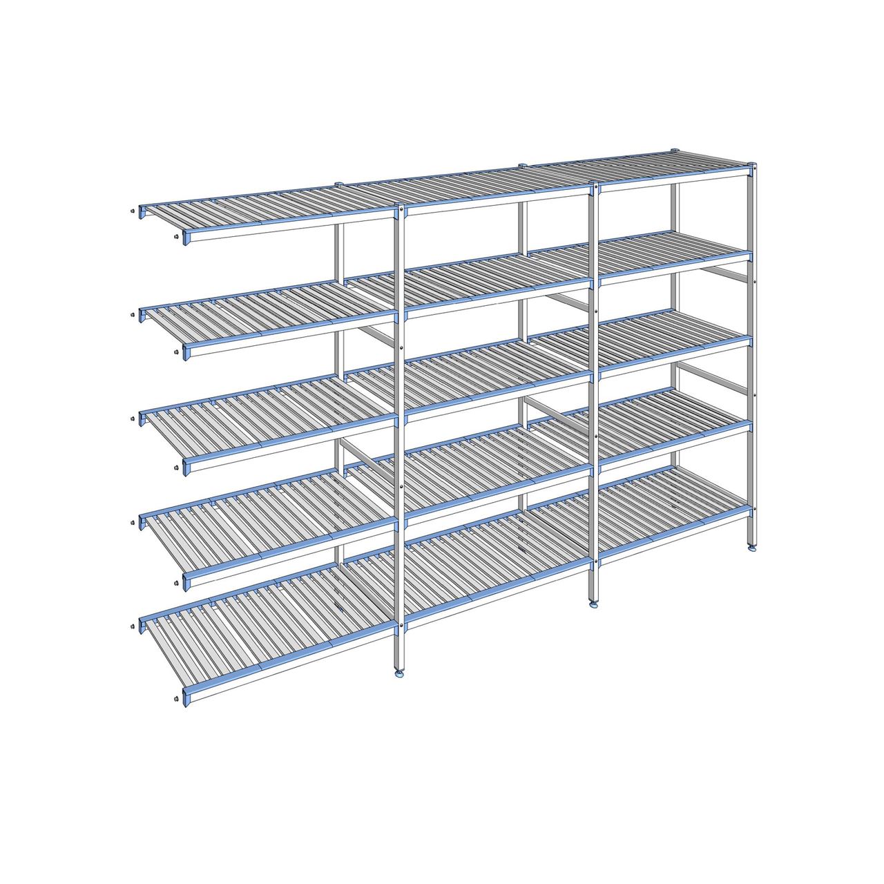 Rayonnage à clayettes amovibles 5 niveaux aluminium 205 x 333.1 x 50 cm Tournus - ACN3331