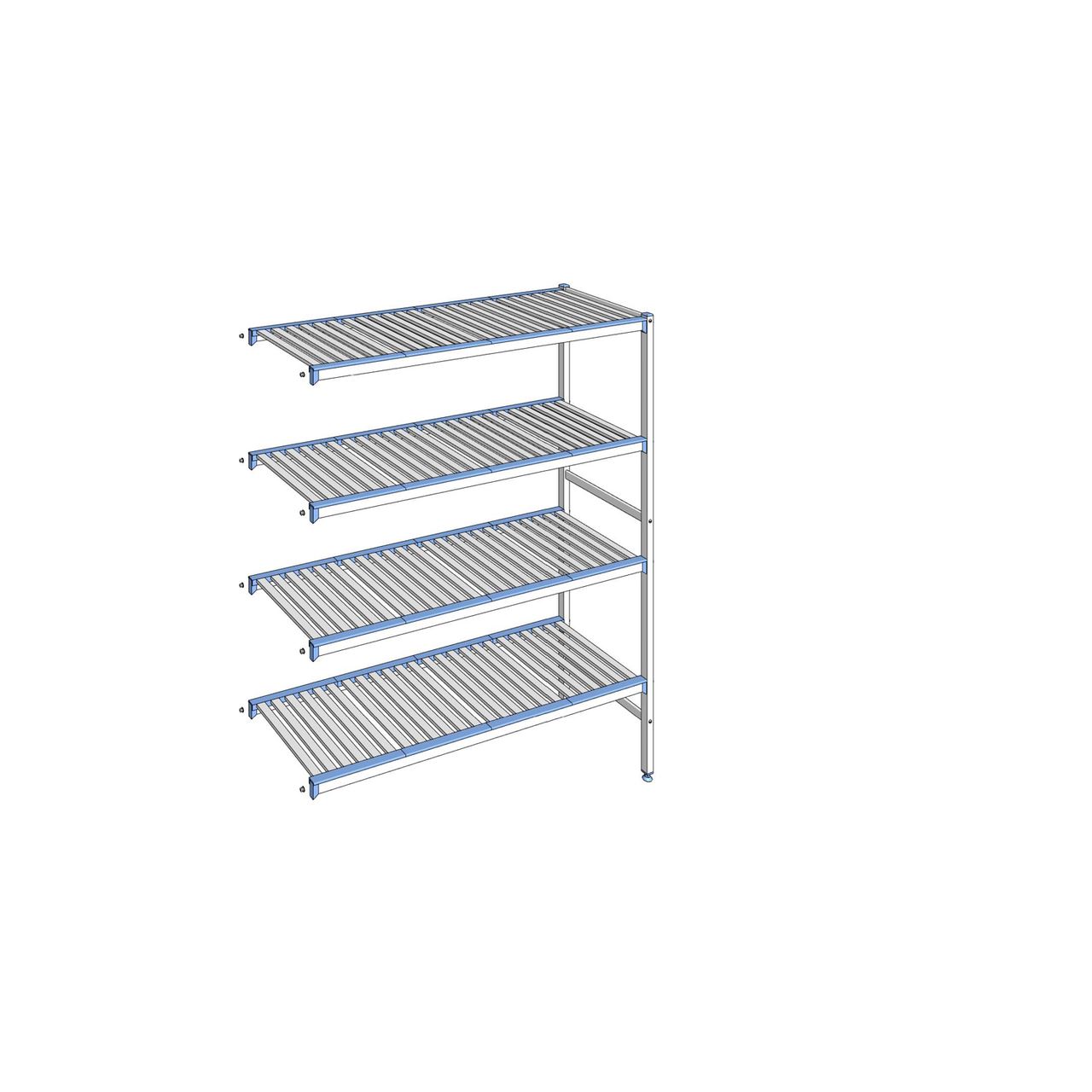 Rayonnage à clayettes amovibles 4 niveaux aluminium 175 x 145.3 x 50 cm Tournus - ACE1453
