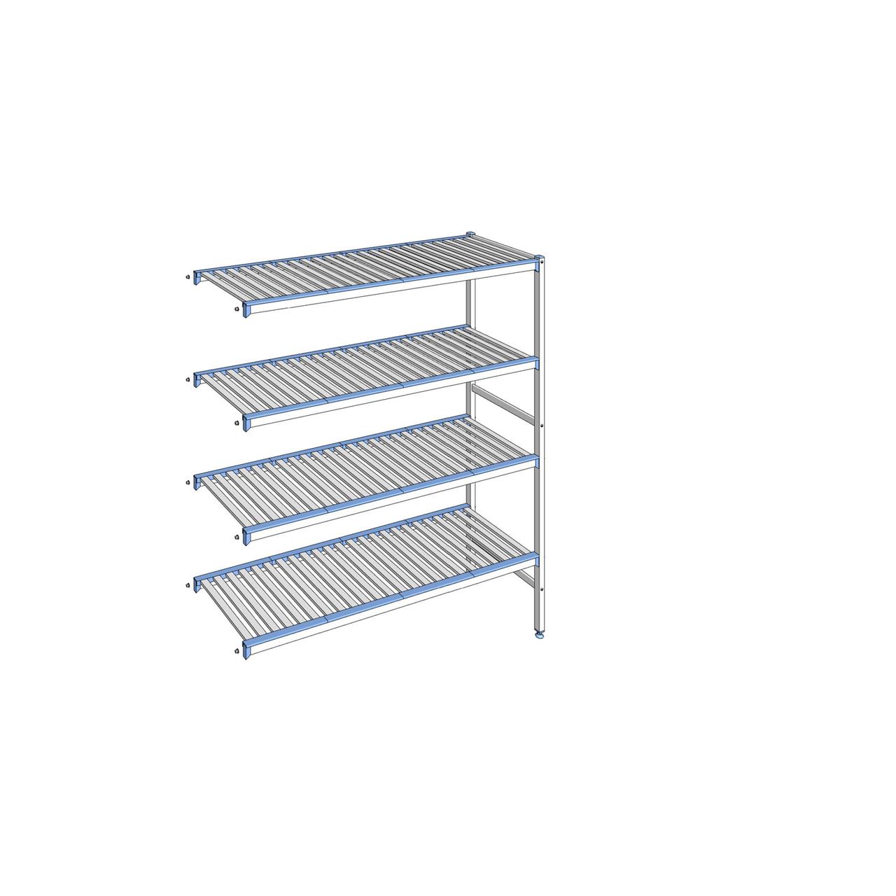Rayonnage à clayettes amovibles 4 niveaux aluminium 175 x 155.3 x 50 cm Tournus - ACE1553