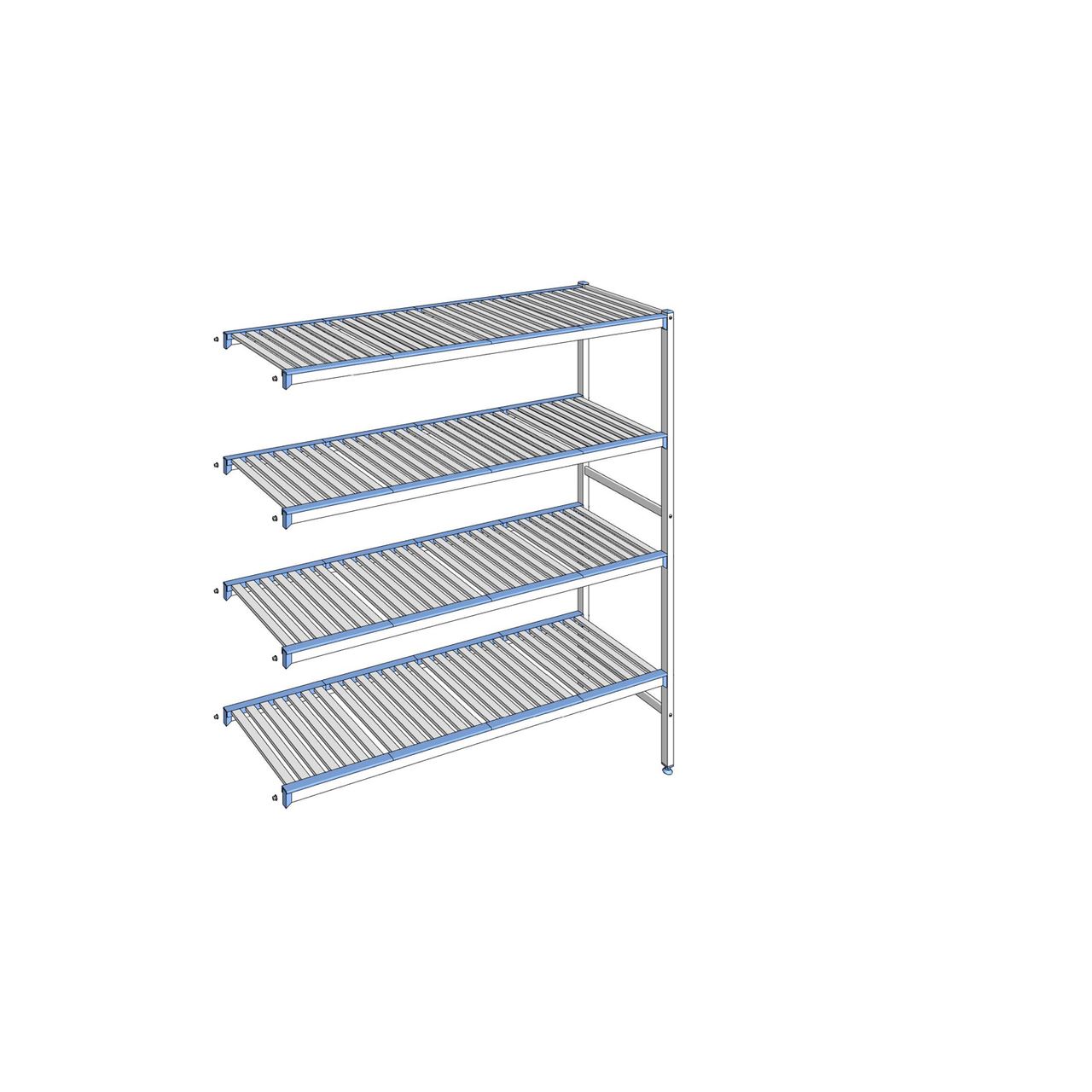 Rayonnage à clayettes amovibles 4 niveaux aluminium 175 x 165.3 x 50 cm Tournus - ACE1653