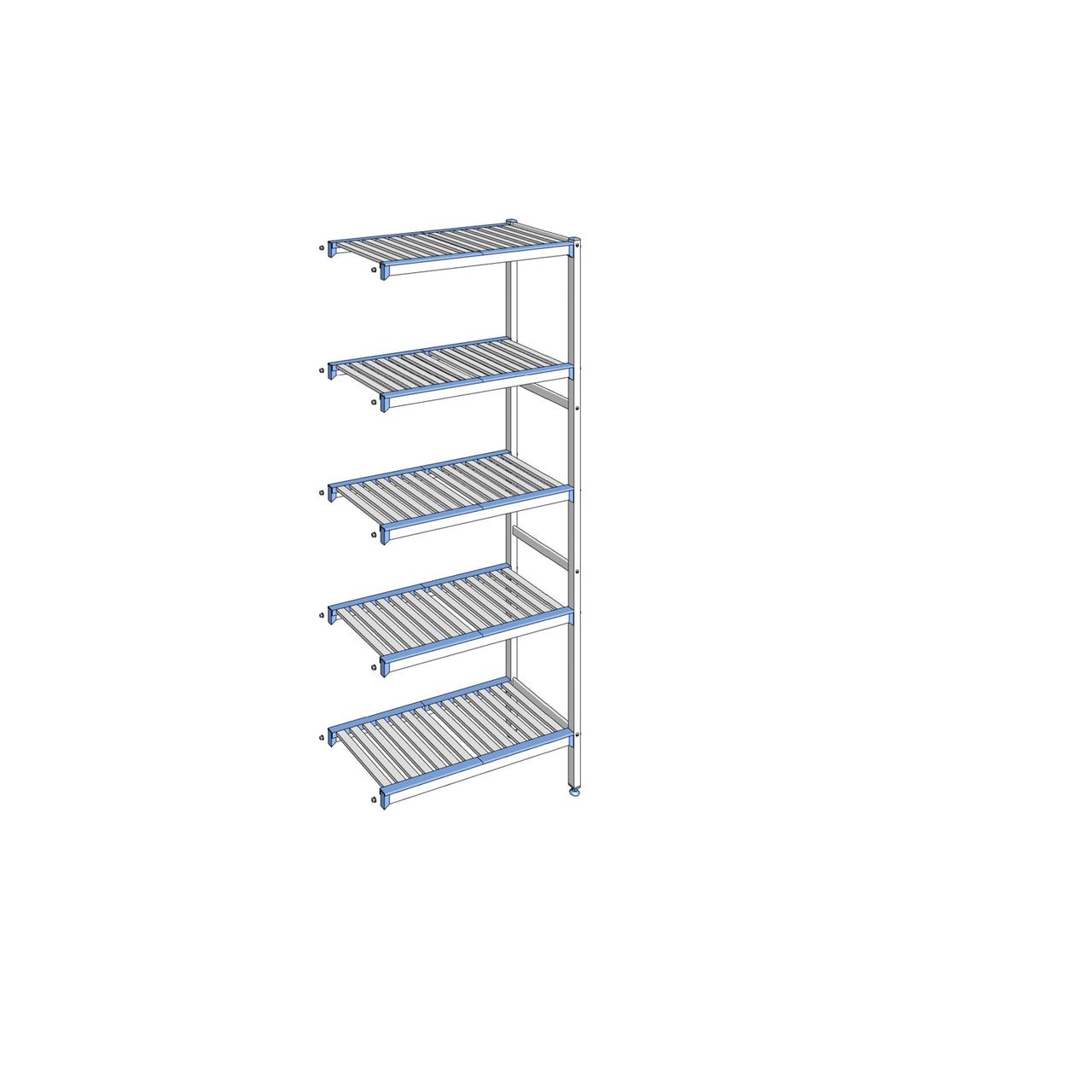 Rayonnage à clayettes amovibles 5 niveaux aluminium 205 x 84.9 x 40 cm Tournus - ACK0849