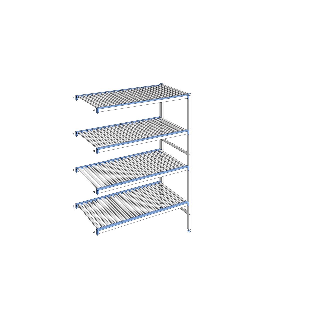 Rayonnage à clayettes amovibles 4 niveaux aluminium 175 x 135.3 x 56 cm Tournus - ACH1353