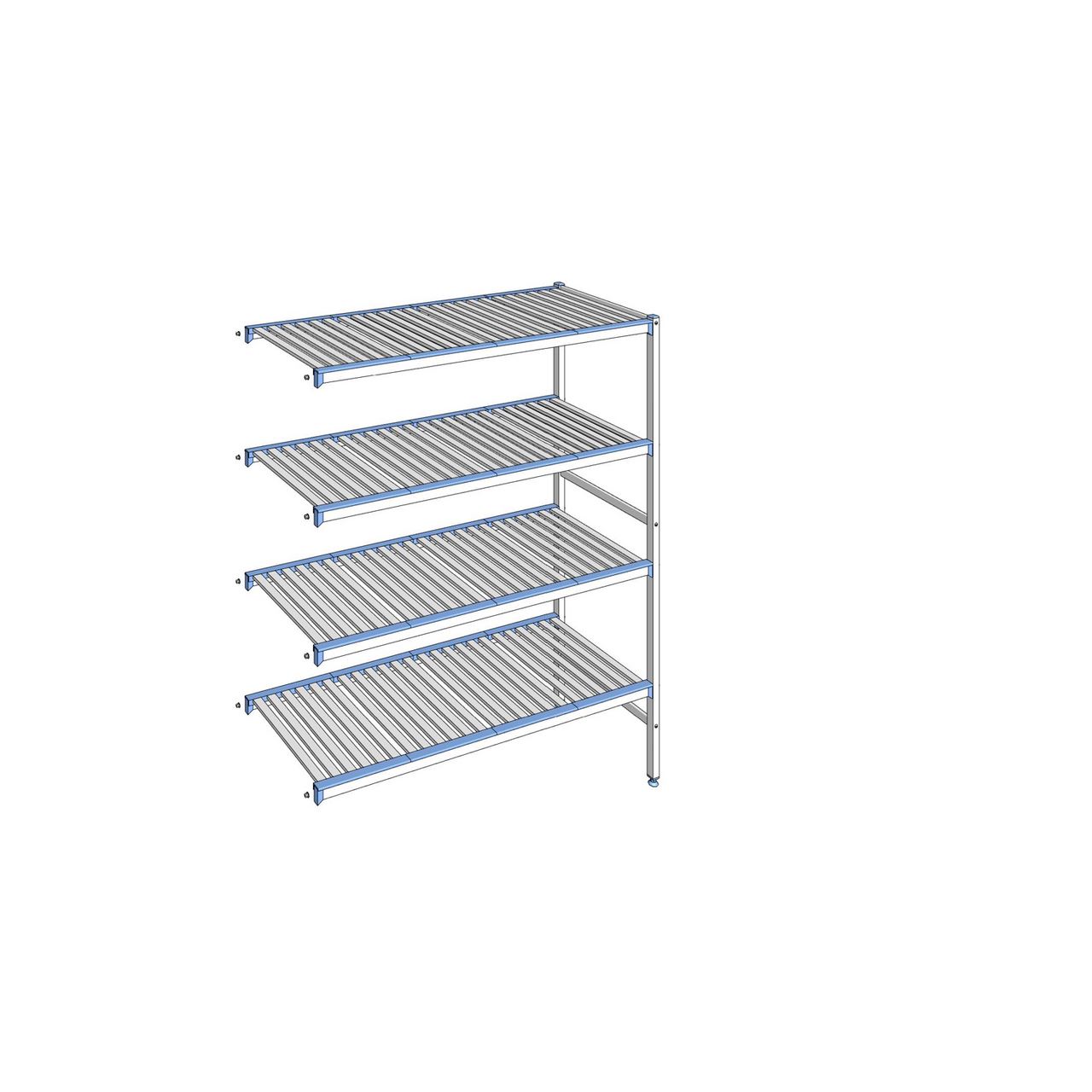 Rayonnage à clayettes amovibles 4 niveaux aluminium 175 x 145.3 x 56 cm Tournus - ACH1453